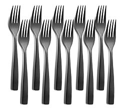 10er SET COMAS 6355 Dessertgabel BARCELONA SCHWARZ Edelstahl 18/10 / PVD-Beschichtung / Black-Finish