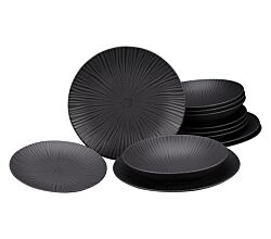 CreaTable 232060 VESUVIO black Tafelservice / Teller Set 12-tlg.