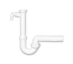 DALLMER Röhrensiphon 020239 mit Kugelgelenk-Ablaufbogen DN 50 mm / DIN EN274 / Kugelgelenksiphon