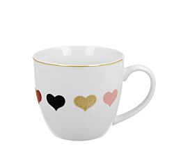 DUO HEARTS Becher 460 ml 4 HEARTS in Tragetasche, New Bone China Porzellan