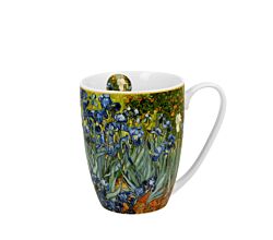 DUO ART GALLERY Klassischer Becher 360 ml IRISES inspired by Van Gogh New Bone China Porzellan