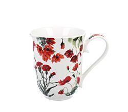 DUO Spring in bloom Becher 460 ml RED FLOWERS in dekorativer Box, New Bone China Porzellan