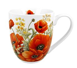 DUO FLOWER CLASSIC XXL Becher 1000 ml POPPIES New Bone China Porzellan