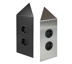 Eck-Energiebox 2-fach mit Schräge für die Eckmontage / Ecksteckdosen / Steckdosenleiste