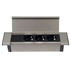 DesignLight Flatbox 3-fach Schuko-Steckdose mit 1,8 Meter Natzkabel mit Schukostecker / Steckdosenverteiler