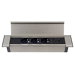 DesignLight Flatbox 3-fach Schuko-Steckdose mit 1x USB A und 1x USB C / Steckdosenverteiler