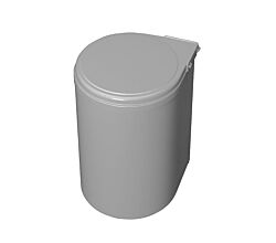emuca 8035821 Abfalleimer 13 Liter ab 40 cm Schrankbreite, Kunststoff grau