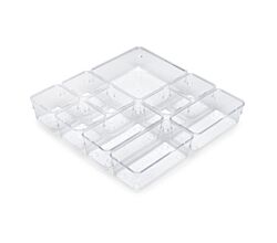 emuca Organizer-Würfel-10er Cube Kit für Schublade, Kunststoff, Transparent / Schubladen-Organizer