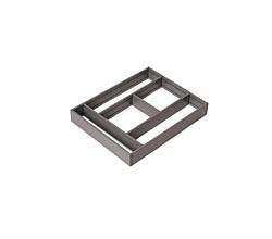 emuca Ausziehbarer Schubladenorganizer 368x470mm für Modulmaße 450x500mm, Aluminium, Anthrazitgrau