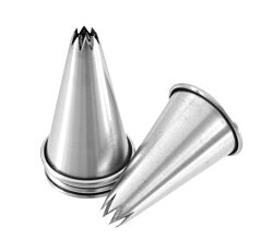 Fackelmann FMprofessional 21514 Sterntüllensatz 5-tlg. aus Edelstahl / Spritzbeutel Tüllen / Garniertüllen / Dekotüllen