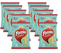 10er SET Fonzies Peanut 100 g / Mais-Snack mit Erdnüssen / Knabbergebäck