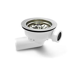 TG-Kunststoffe Siebkorbventil Ø 115 mm in Handbetätigung mit Überlaufanschluss 1 Zoll / Korbventil