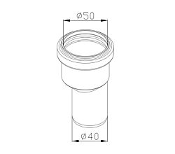 Reduzierstück Ø 50 / Ø 40 mm mit Dichtung DN 50