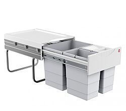 HAILO 3642-13 Abfallsorter 35 (18 + 2x8,5) Liter RAUMSPAR TANDEM ab 40 cm Schrankbreite