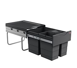 HAILO RAUMSPAR TANDEM 18/8,5/8,5/D dunkelgrau mit 35 Liter Abfallvolumen / ab 40 cm Schrankbreite