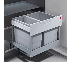 Abfallsorter Raumspar TANDEM S plus 18/12 mit Ausfahrautomatik, 30 (1x12 + 1x18) Liter / Hailo 3644801 / Schrankbreite 60 cm