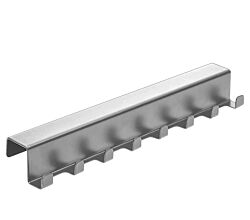 Aluments Quader-Rack Hakenleiste in NEUSILBER / Regalsystem / Modulregal
