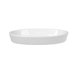 Feuerfeste Backform TOSCANA weiß oval 36 cm von Holst Porzellan / Backform / Ofenform / Auflaufform / Lasagneform / Gratinierform