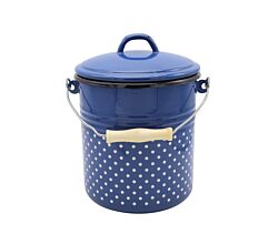 Mülleimer Italia mit Deckel, 5 Liter, Blau mit weißen Punkten / Karl Krüger