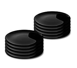 10er SET CreaTable - ITALIAN PARTY - Barbecueteller BLACK 33 cm aus Opalglas