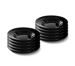 10er SET CreaTable - ITALIAN PARTY - Pastateller BLACK 29 cm aus Opalglas