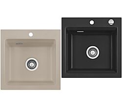 Flächenbündige Spüle KeraDomo KARA 51 F mit Medio-Matte / ab Schrankbreite 50 cm / Einbauspüle