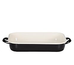 KARL KRÜGER Vierkantpfanne TRIEST 36 cm - schwarz/creme emailliert