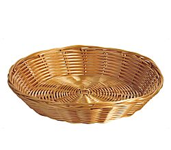KESPER Brot- und Obstkorb Ø 25 cm aus Kunststoffgeflecht, braun/ Servierkorb