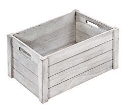 KESPER Aufbewahrungsbox 66451 aus Pappel-Sperrholz, Antik weiß / Allzweckkiste 30,5 x 20,5 x 16 cm / Holzkiste