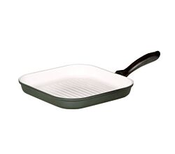 Steakpfanne OSLO 28 x 28 cm Aluguss mit weißer Ceramic-Beschichtung / Bratpfanne / Pfanne induktionsfähig / Karl Krüger / Grillpfanne