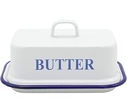 Karl Krüger 120252 Butterdose Husum 17x12x9cm emailliert, weiß