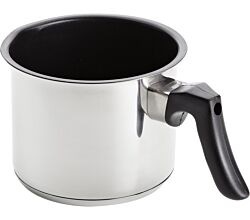Karl Krüger 2112B Milchtopf 12 cm Edelstahl mit Antihaftbeschichtung und Ausguss, Inhalt 1,0 Liter / Milch-Topf / INDUKTION