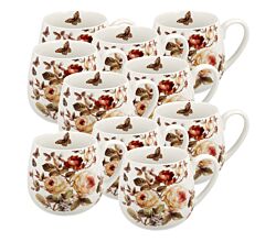 10er SET DUO FLORAL Fassbecher 430 ml ZAHRA New Bone China Porzellan