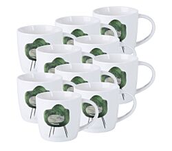 10er SET Maxwell & Williams DX1217 Becher 400 ml FELINE FRIENDS One Eye Opened, Porzellan, in Geschenkbox