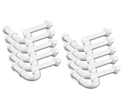 10er SET Röhrengeruchverschluss 1 1/4 Zoll mit waagerechtem 32 mm Abgang und Rosette