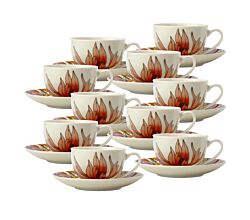 10er SET Maxwell & Williams II0082 Espressotasse mit Untertasse WARATAH Porzellan
