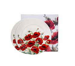 DUO Flowers Classic Dessertteller 2er Set CLASSIC POPPIES aus New Bone China Porzellan