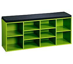 KESPER Schuhschrank / Sitzbank 15982-13 in grün mit Sitzkissen / Flurregal