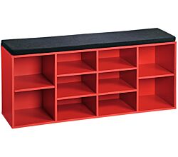 KESPER Schuhschrank / Sitzbank 15983-13 in rot mit Sitzkissen / Flurregal