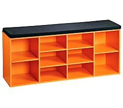 KESPER Schuhschrank / Sitzbank 15985-13 in orange mit Sitzkissen / Flurregal