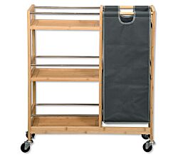 KESPER 24857-13 Nischenwagen mit Flaschensammler aus FSC-zertifiziertem Bambus / Rollregal