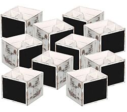 10er SET KESPER Besteckbox 66277 aus FSC-zertifiziertem Sperrholz Vintage weiß mit Kreidetafel / Besteckbehälter