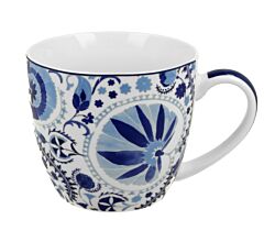 DUO BICO COLLECTION Becher 460 ml NARESH BLUE in Tragetasche, New Bone China Porzellan