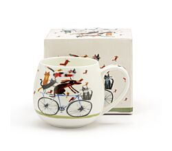 DUO Dog's World Fassbecher 430 ml DOG ON A BIKE, Bone China Porzellan
