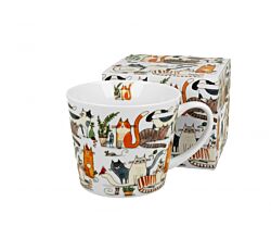 DUO ANIMALS Becher 600 ml CAT'S WORLD - LAZY CATS aus New Bone China Porzellan
