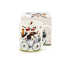 DUO Dog's World Becher DOG ON A BIKE 380 ml, Bone China Porzellan