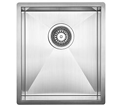 Lavabo KUBUS 340 Edelstahlspüle mit Ab- und Überlaufgarnitur mit Handbetätigung / Ausschnittmaß: 360 x 420 mm / Nullradius Spüle / Lavabo / Designspüle