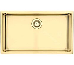 LAVABO Spüle KUBUS 700 soft in GOLD / MESSING ab 80 cm Schrankbreite / Ausschnittmaße: 720 x 420 / Edelstahlspüle