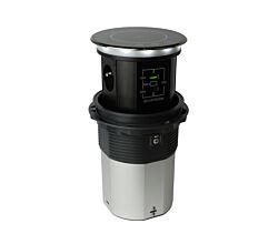 DesignLight LUMIBOX-CZ-3DE-UAC-02 LUMI BOX Möbelsteckdose mit 3x SCHUKO und USB A+C QC 3.0 + PD20W mit Induktionsladegerät