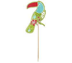 Fackelmann 27031 Partypicker Tucan TROPICAL, bunt / Spieß 19 cm, 15 Stk. im Beutel